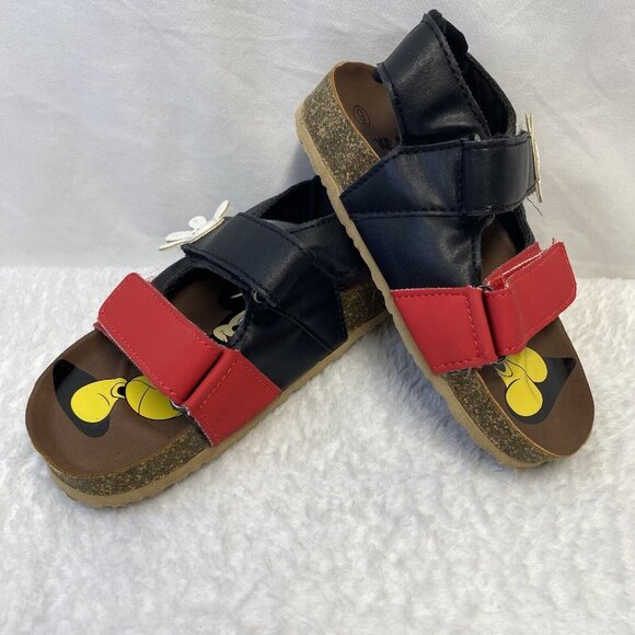 Mickey Mouse Other - Mickey Mouse Disney Master of Arts Sandals Kids Sz 9 Red/Black Adjustable Straps